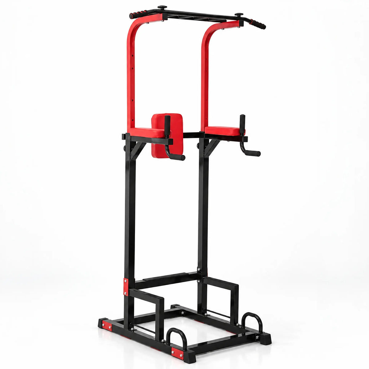 Adjustable Power Tower with Knee Raise Backrest, Dip Handles and Push-Up Base