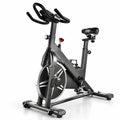 Black Magnetic Spin Bike with 6 kg Flywheel, Belt Drive and Resistance Knob