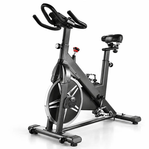 Black Spin Bike with 6 kg Flywheel, Belt Drive and Resistance Knob