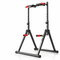 Foldable A-Frame Power Tower with Pull-Up Bar, Dip Handles and Red Foam Grips