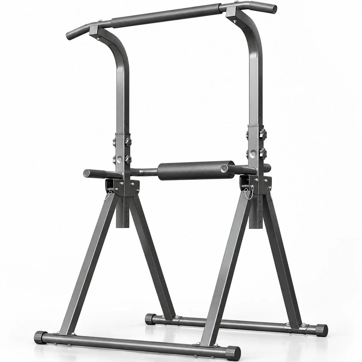 Foldable Free-Standing Pull-Up Station with Adjustable Height and Optional Armrests