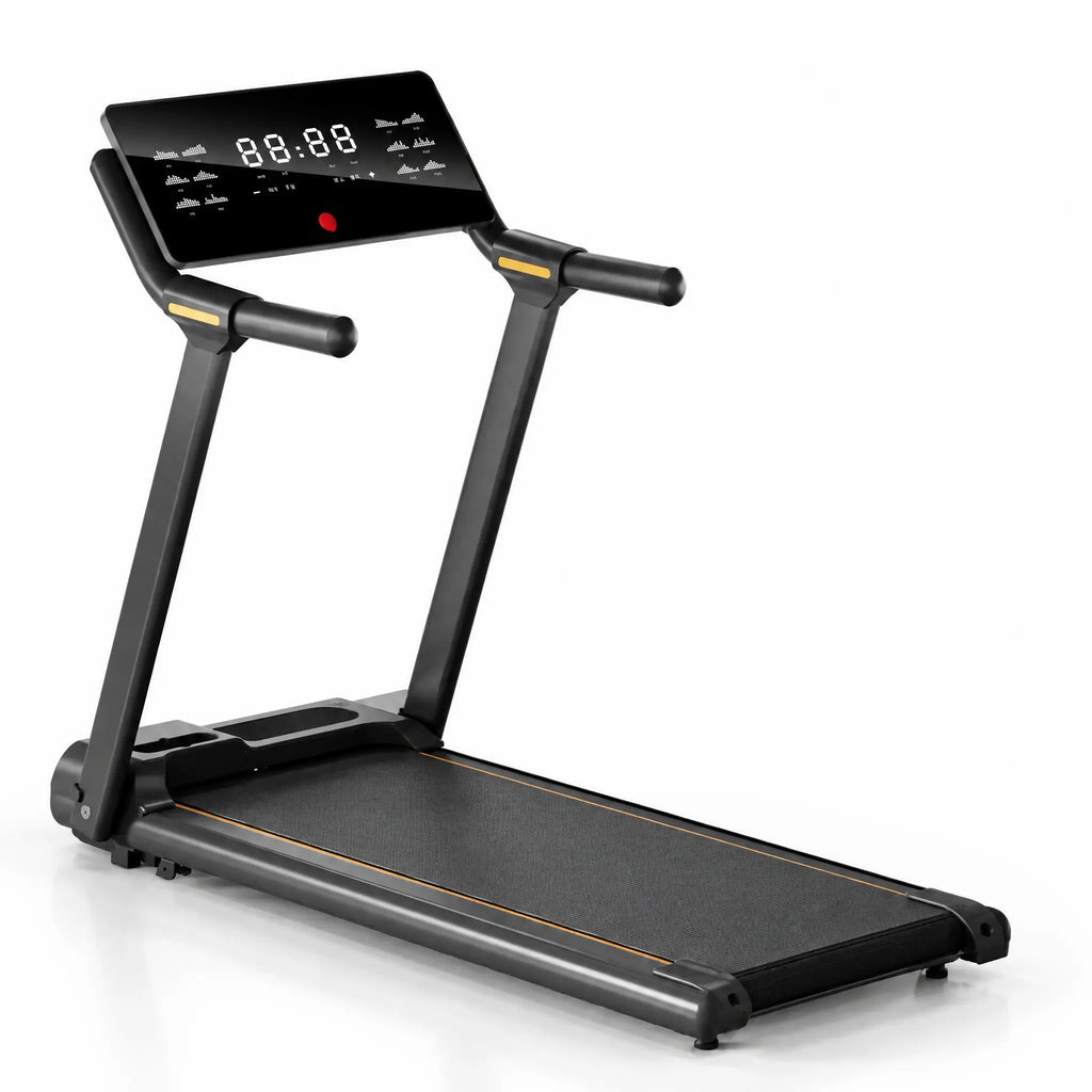 Foldable Home Treadmill with LED Console and Handrails