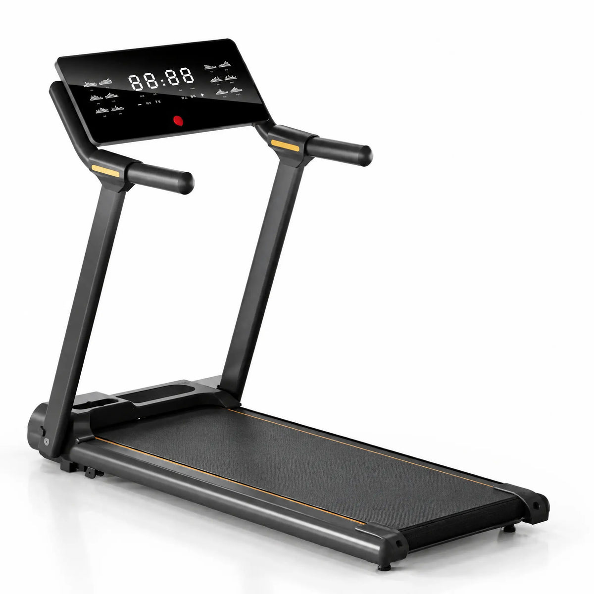 Foldable Home Treadmill with LED Console and Handrails