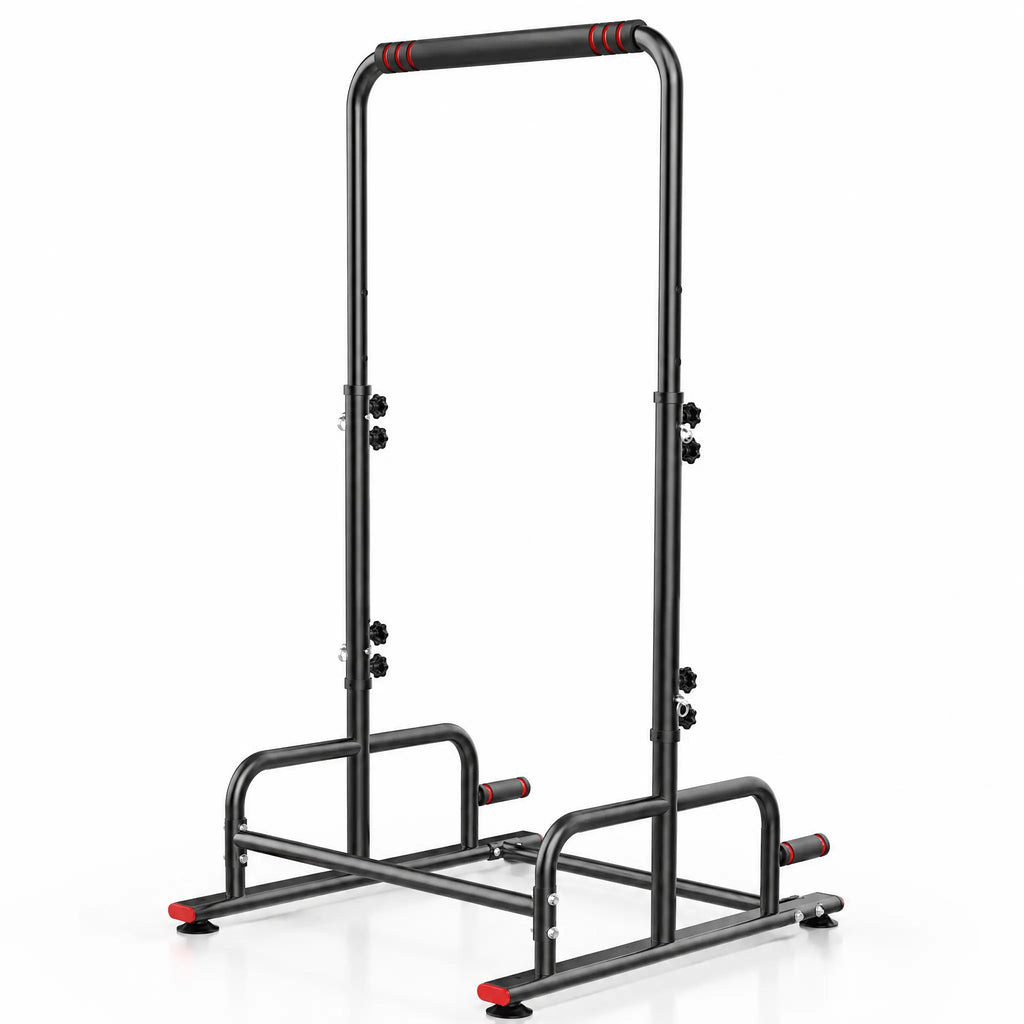 Free-Standing Pull-Up Frame with Height-Adjustable Bar and Push-Up Handles