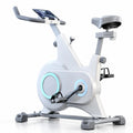 Magnetic Exercise Bike with Belt Drive, Enclosed Flywheel and Tablet Holder, White
