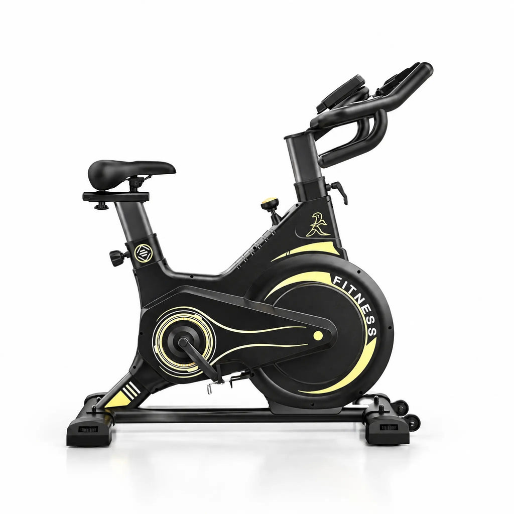 Magnetic Spin Bike with 5 kg Covered Flywheel, Push-to-Stop Knob and Tablet Holder