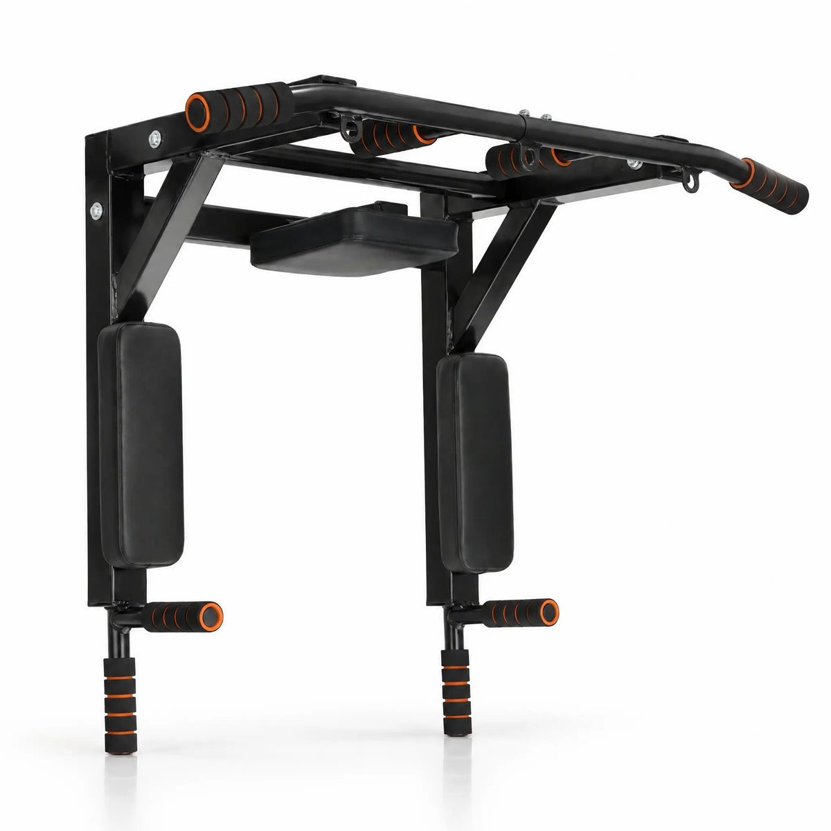 Wall-Mounted Pull-Up and Dip Station with Padded Backrests