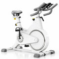 White Magnetic Spin Bike with 8 kg Flywheel, Tablet Holder and 150 kg Capacity