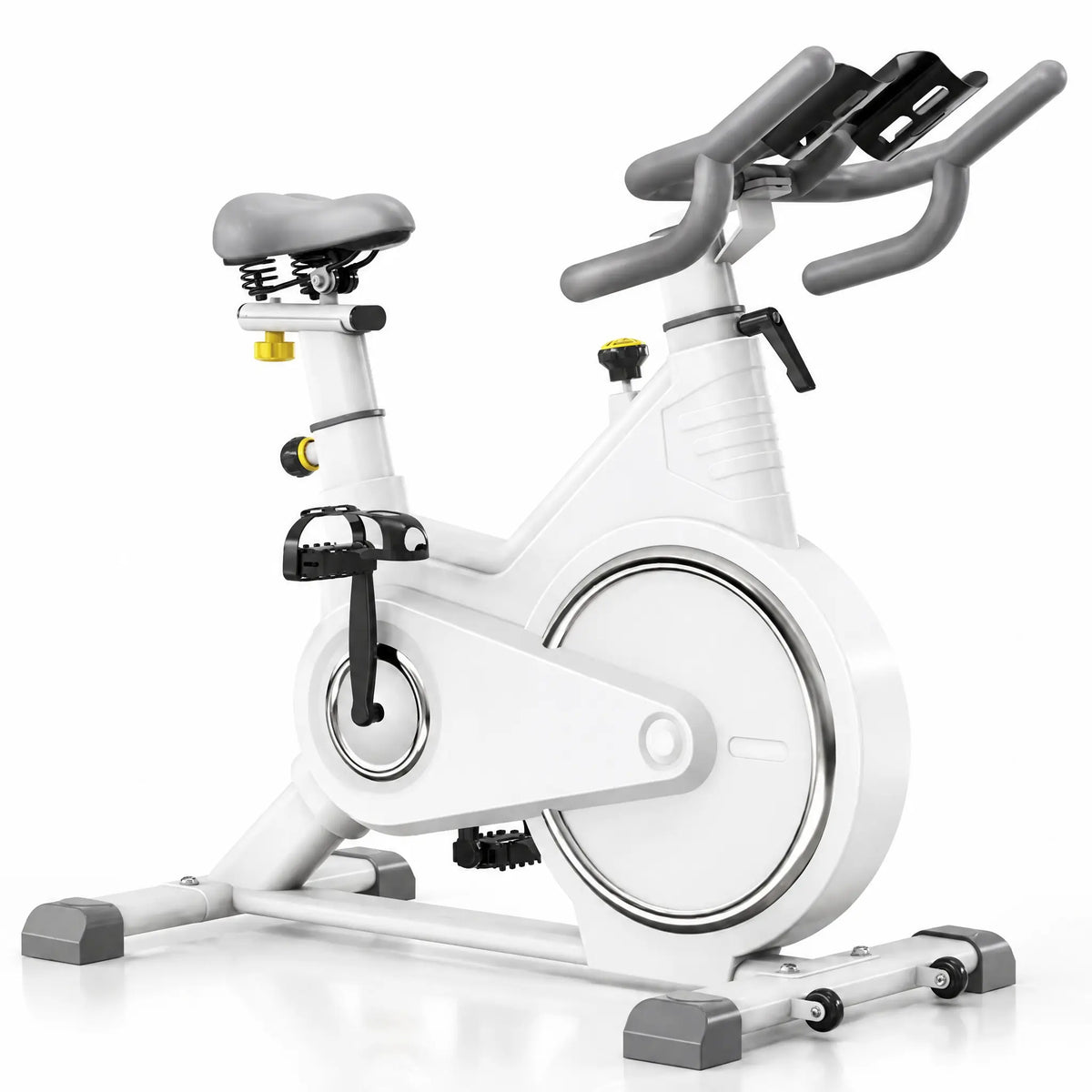 White Magnetic Spin Bike with 8 kg Flywheel, Tablet Holder and 150 kg Capacity