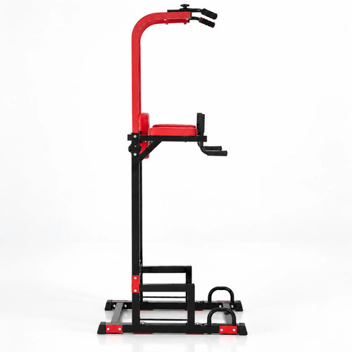 Adjustable Power Tower with Knee Raise Backrest, Dip Handles and Push-Up Base