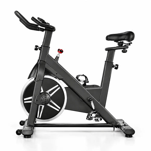 Black Magnetic Spin Bike with 6 kg Flywheel, Belt Drive and Resistance Knob