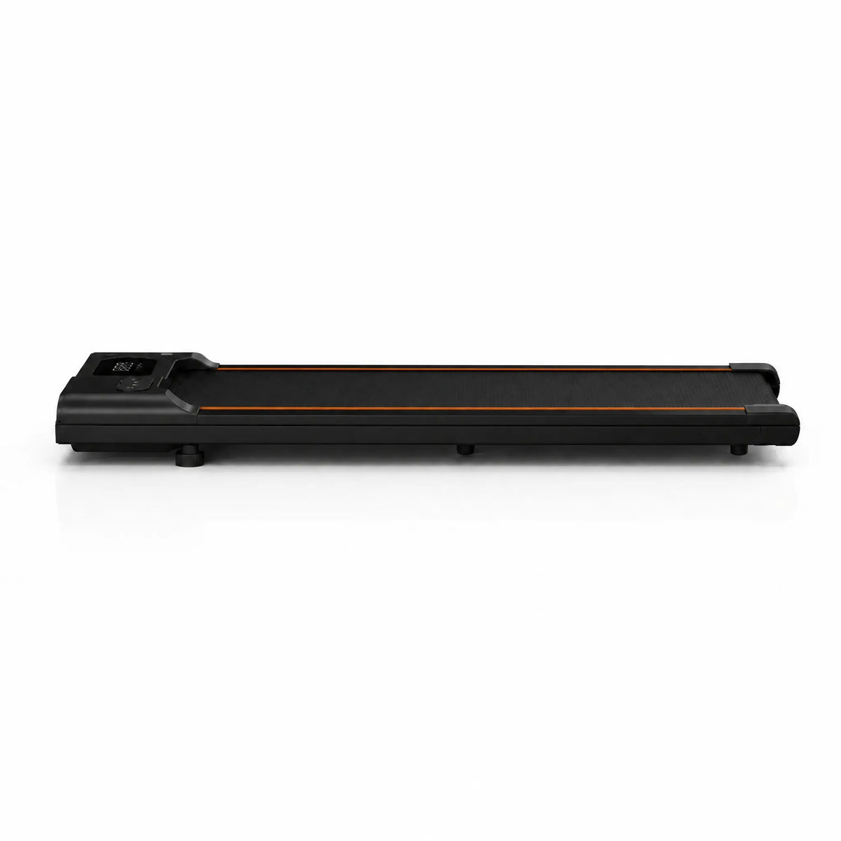 Foldable Under-Desk Walking Pad with LED Display and Remote Control, Black and Orange