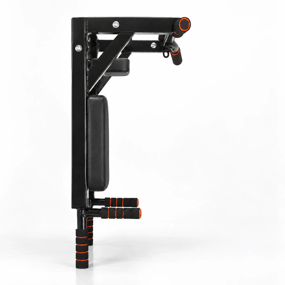 Wall-Mounted Pull-Up and Dip Station with Padded Backrests