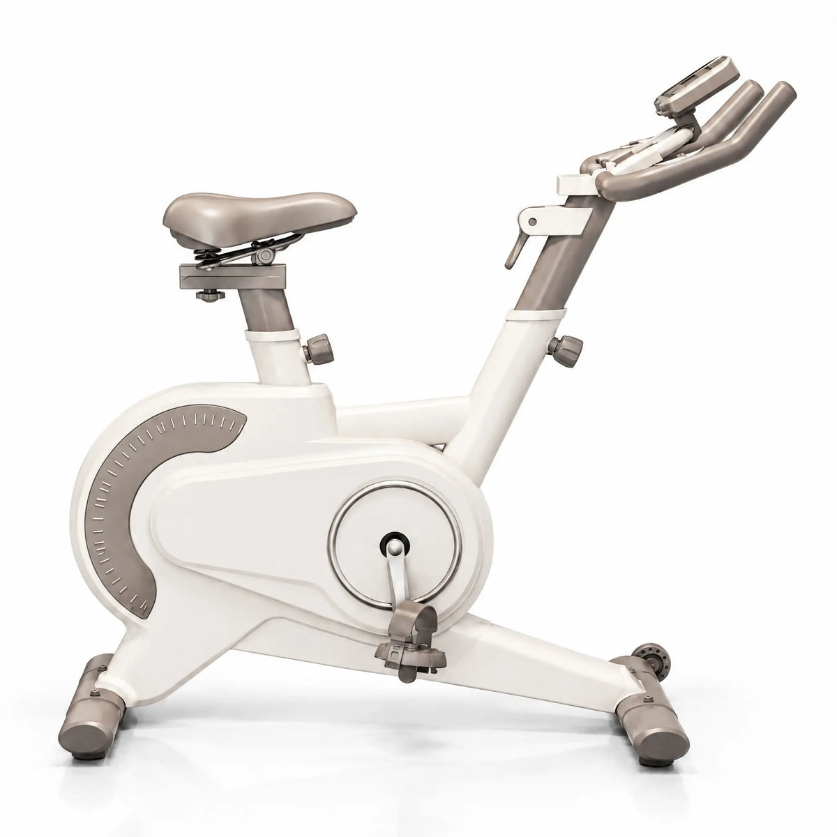 White Magnetic Exercise Bike with Belt Drive, 4 kg Flywheel and LCD Display