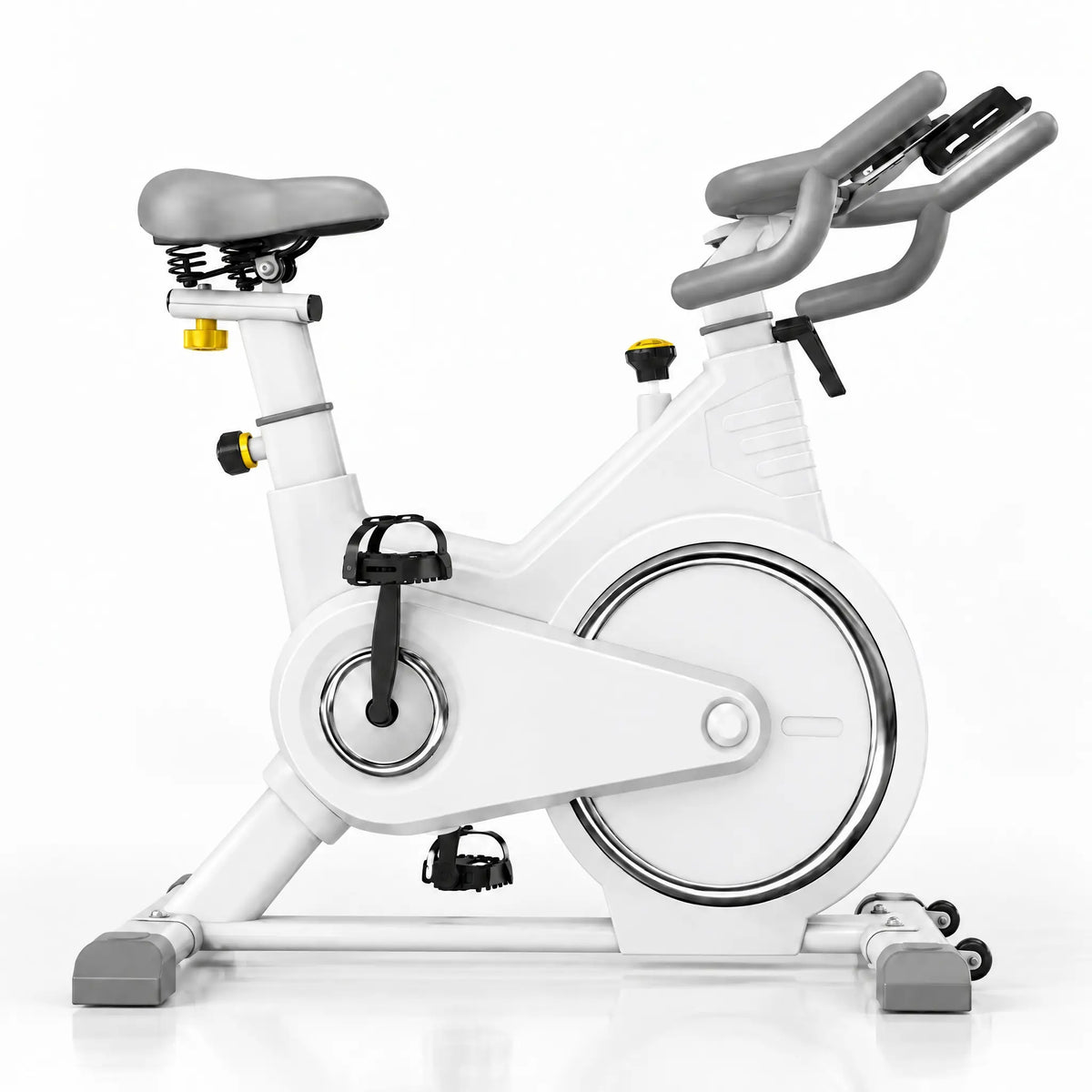White Magnetic Spin Bike with 8 kg Flywheel, Tablet Holder and 150 kg Capacity
