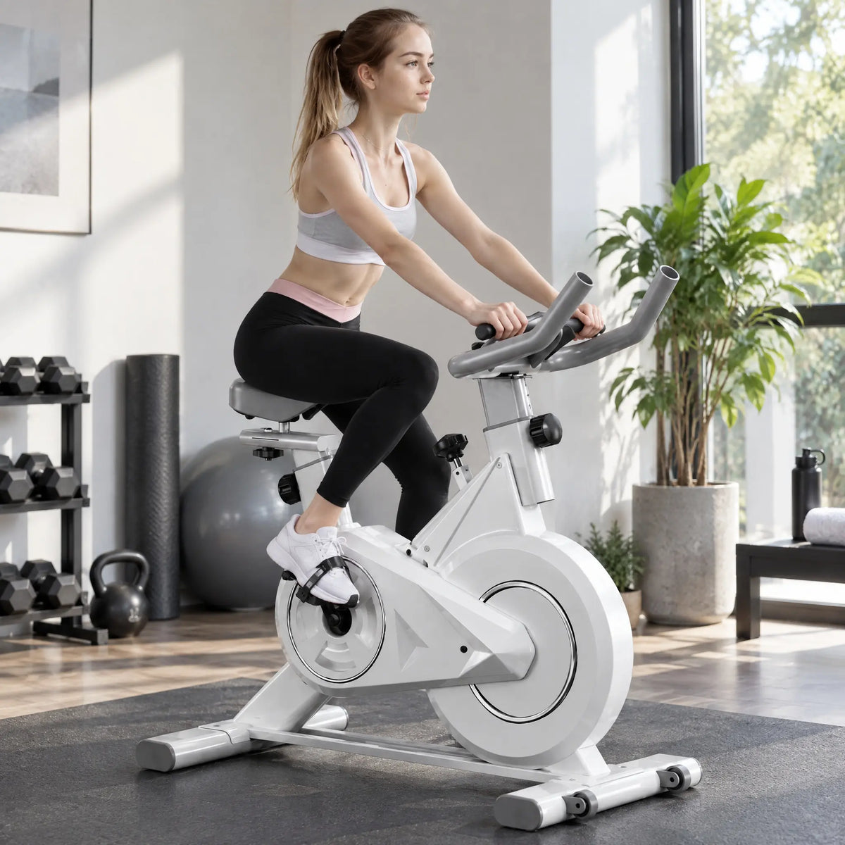 Compact Magnetic Spin Bike with 4 kg Flywheel and LCD Display