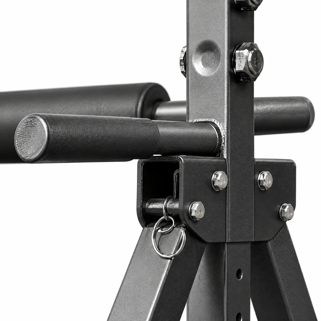 Foldable Free-Standing Pull-Up Station with Adjustable Height and Optional Armrests