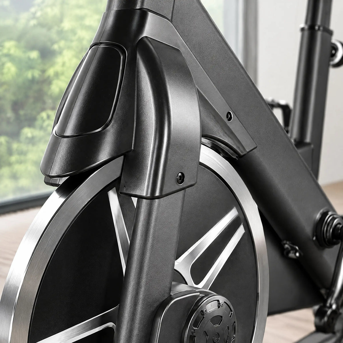 Black Spin Bike with 6 kg Flywheel, Belt Drive and Resistance Knob