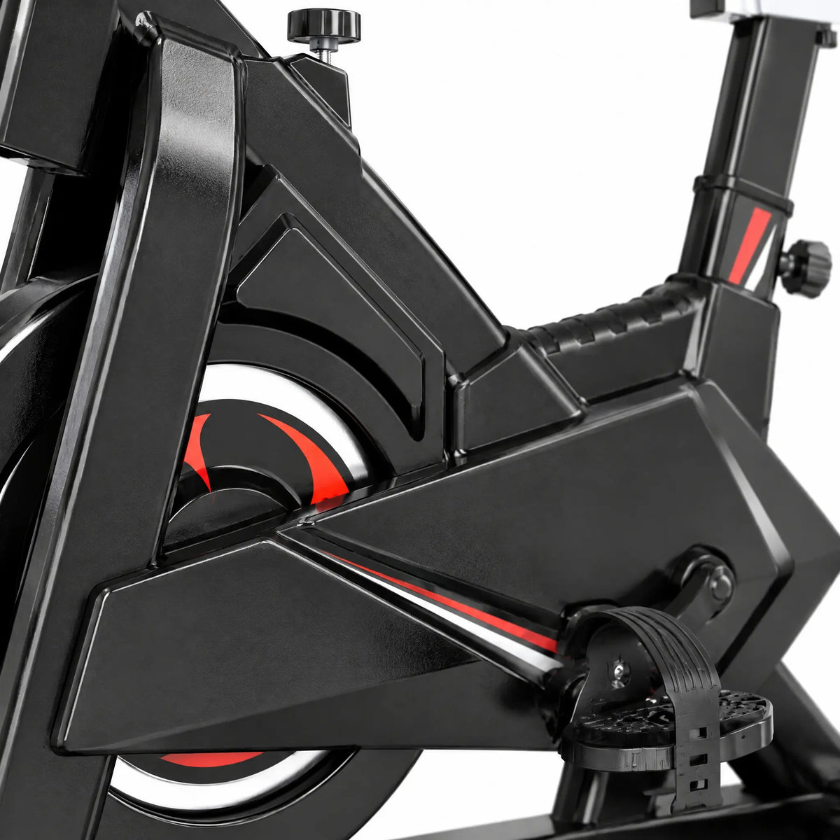 Black Spin Bike with 8 kg Flywheel, Resistance Lever and LCD Display