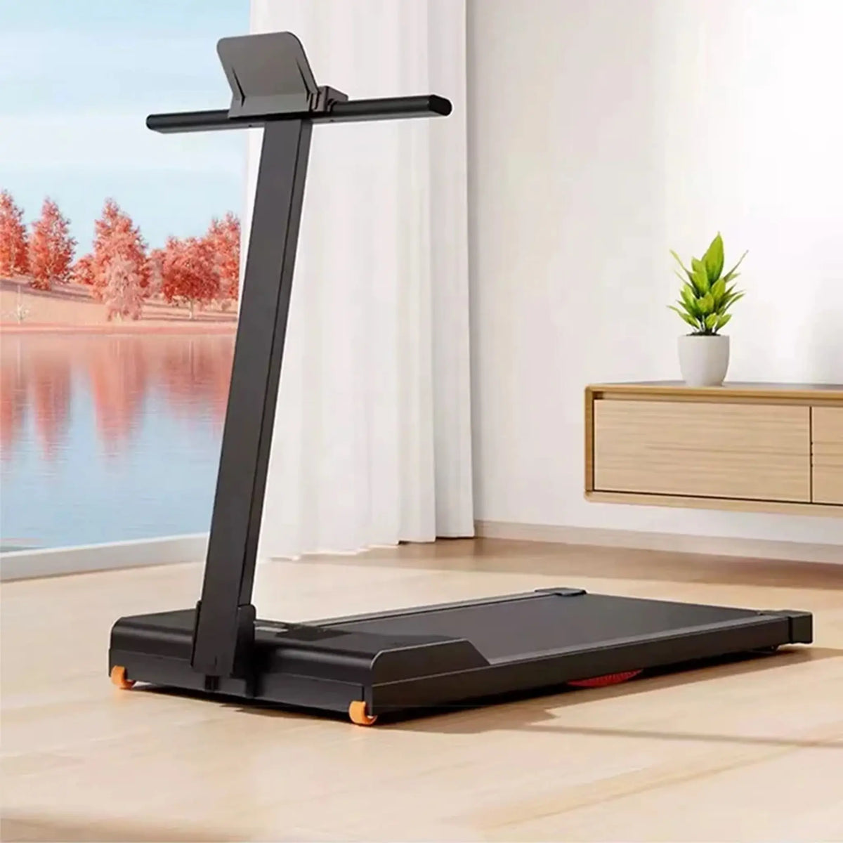 Foldable Treadmill with Upright Console, 2.0 HP Motor and Remote Control