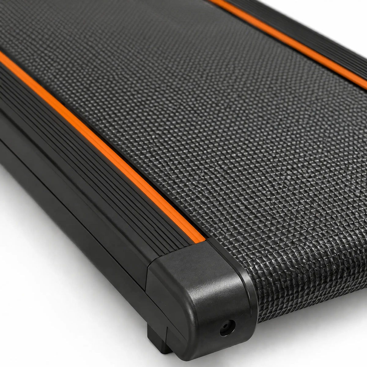 Foldable Under-Desk Walking Pad with LED Display and Remote Control, Black and Orange