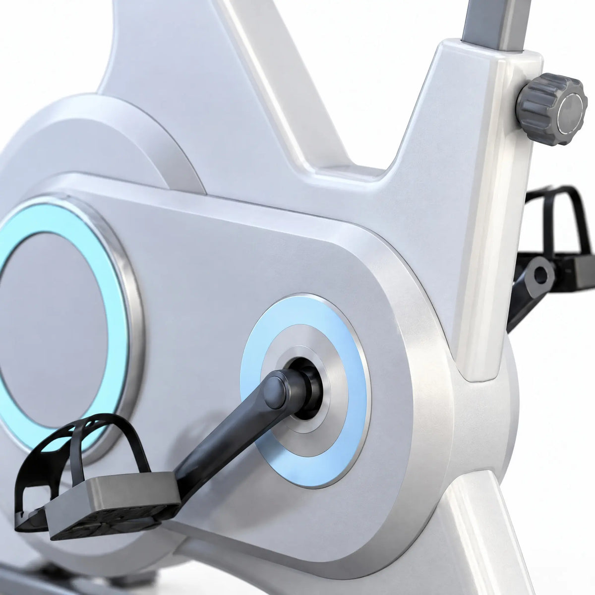 Magnetic Exercise Bike with Belt Drive, Enclosed Flywheel and Tablet Holder, White