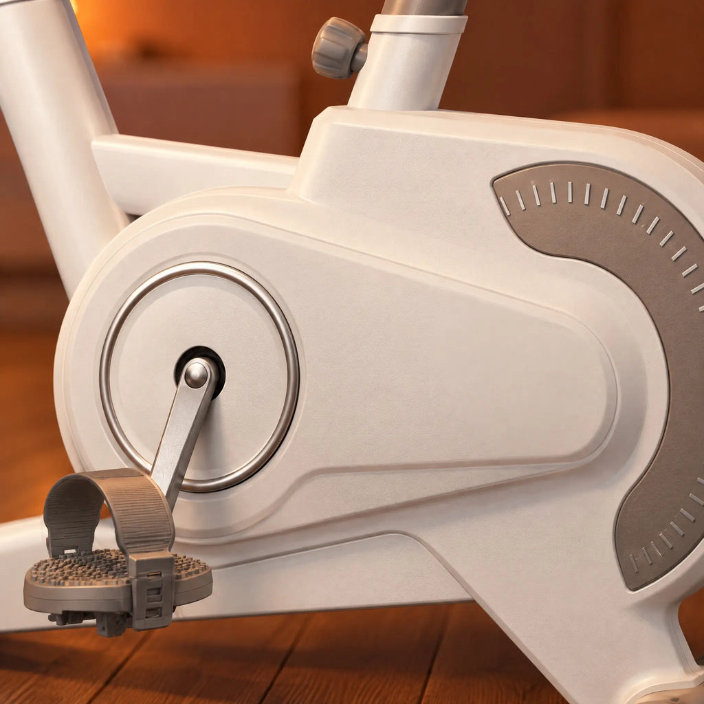 White Magnetic Exercise Bike with Belt Drive, 4 kg Flywheel and LCD Display
