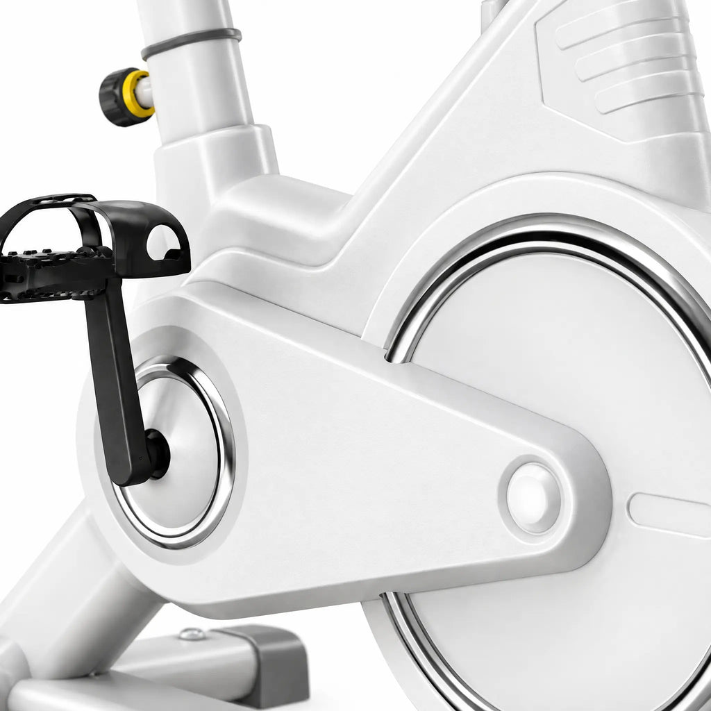 White Magnetic Spin Bike with 8 kg Flywheel, Tablet Holder and 150 kg Capacity