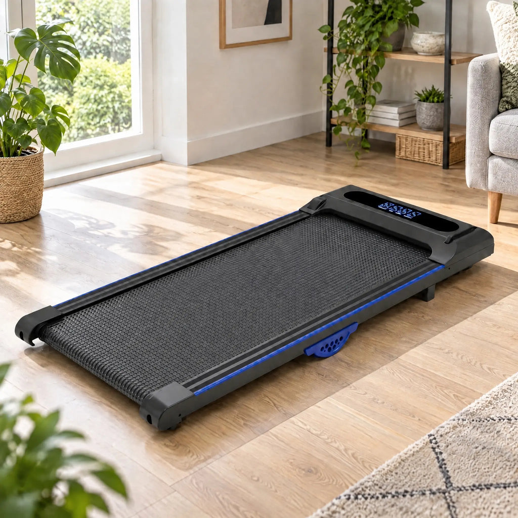 Compact Slim Walking Pad with LED Display and Remote Control, Black