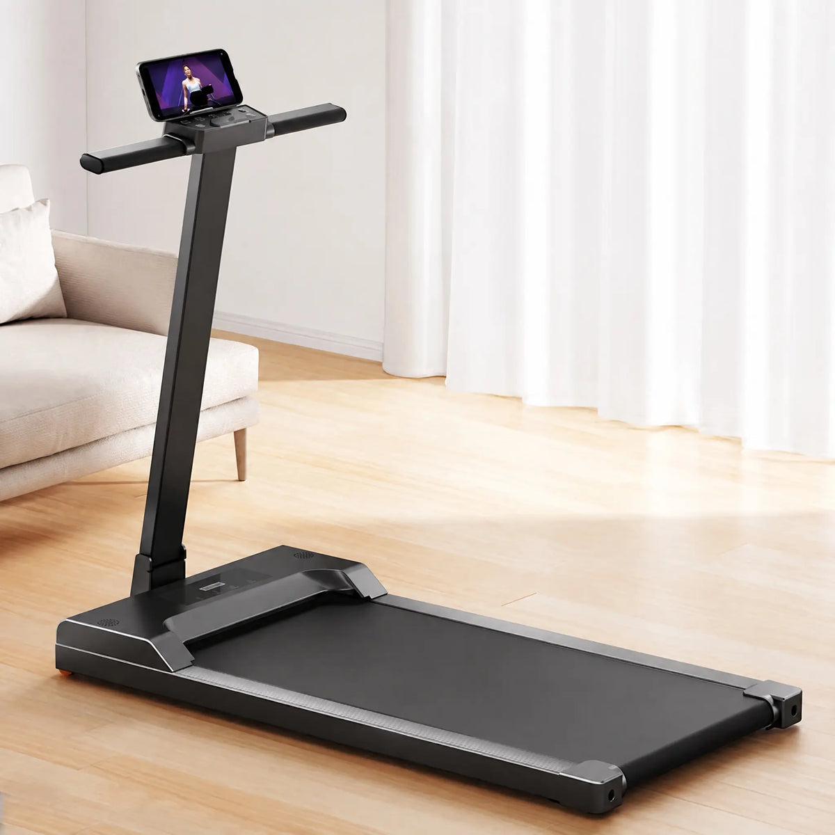 Foldable Treadmill with Upright Console, 2.0 HP Motor and Remote Control
