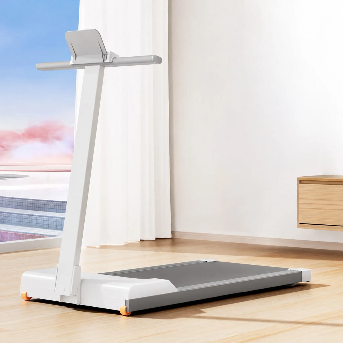 Foldable Treadmill with Upright Console, 2.0 HP Motor and Remote Control
