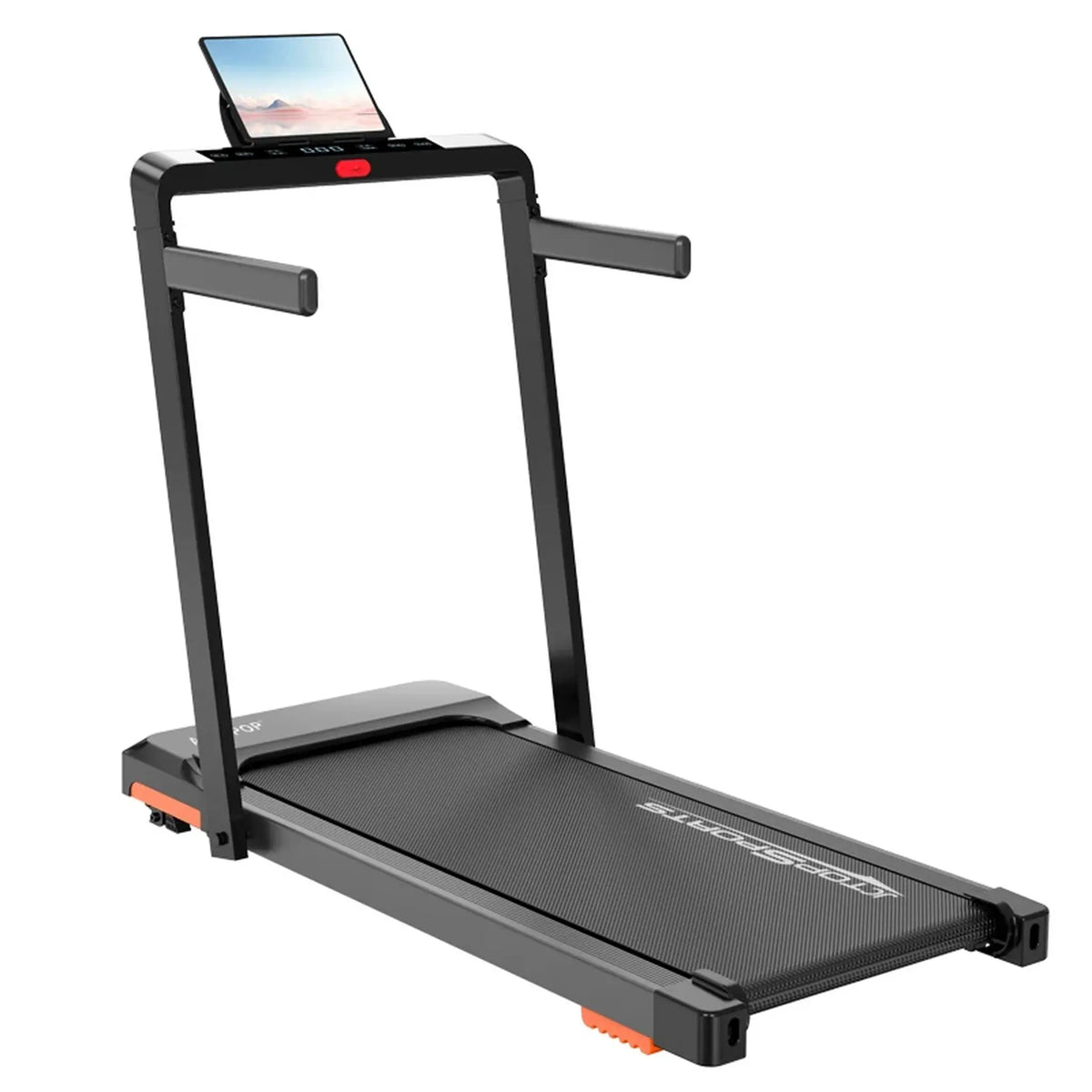 Foldable Home Treadmill with Handrails, Touch LED Display and Tablet Holder