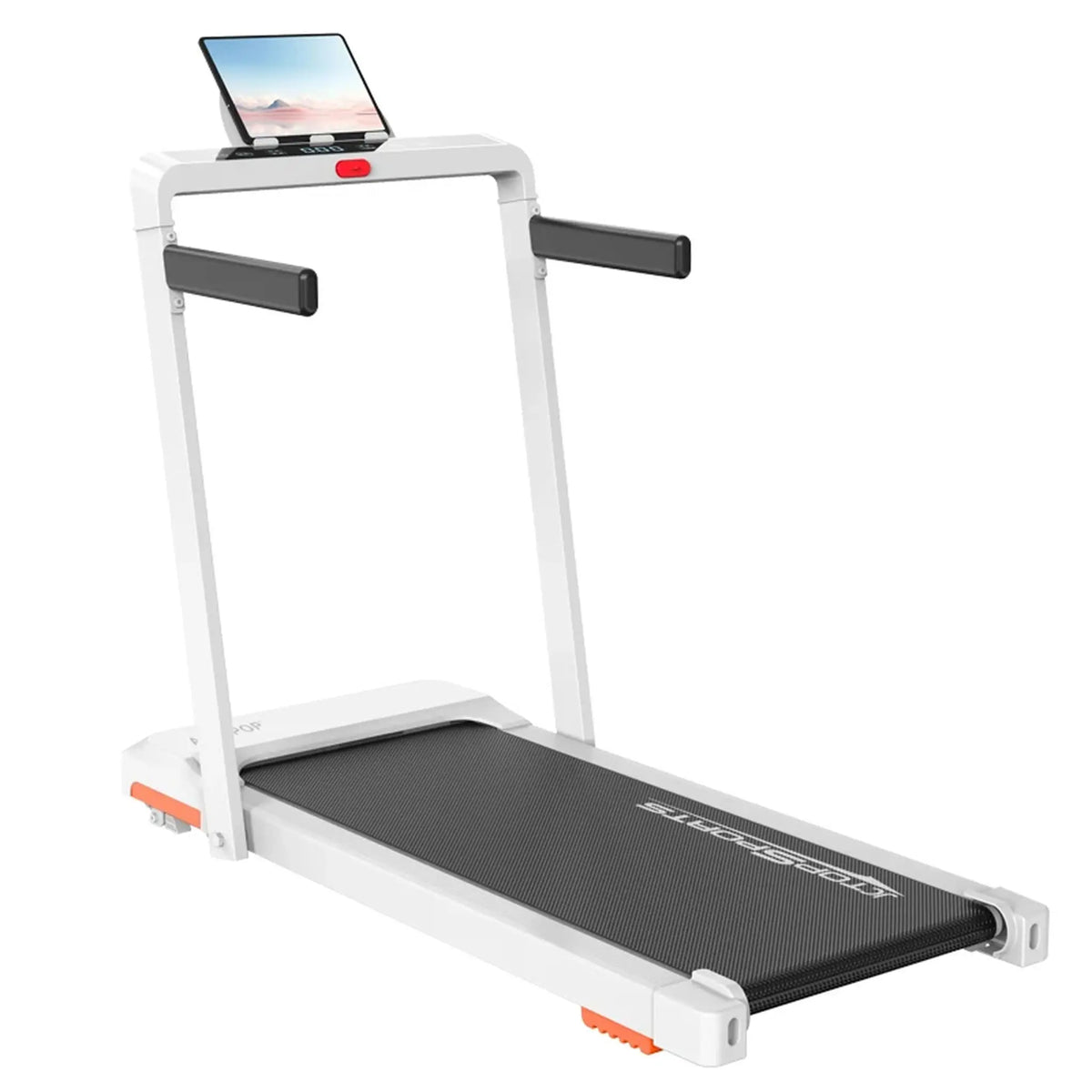 Foldable Home Treadmill with Handrails, Touch LED Display and Tablet Holder