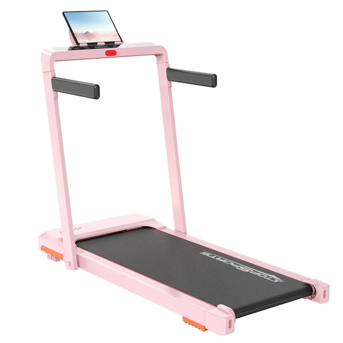 Foldable Home Treadmill with Handrails, Touch LED Display and Tablet Holder